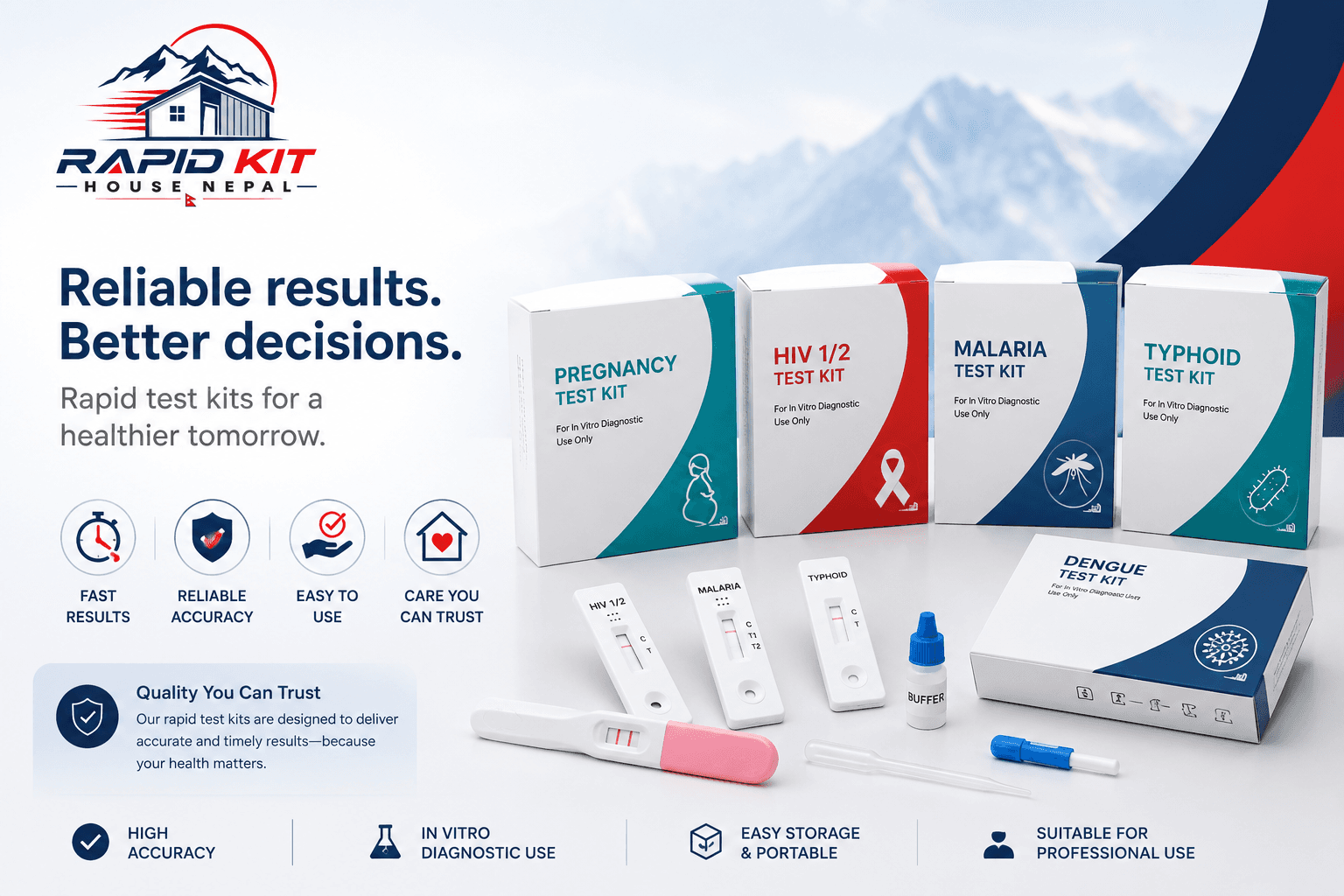 Rapid Kit House Nepal rapid test kit range with quality and accuracy callouts